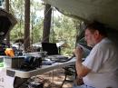 Bob N7KHZ operating at the 40m SSB station. Photo courtesy K7HIL.